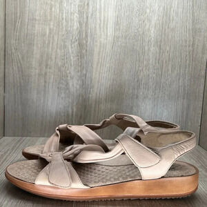 SoftWalk Sandals Womens Size 12M Del Rey Platform Comfort Strappy Leather Beige